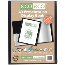 A3 50% Recycled 20 Pocket Presentation Display Book - Single