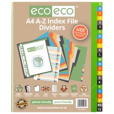 A4 50% Recycled A-Z Wide Index File Dividers - 1 Set of 24