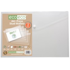 A4+ 95% Recycled Press Stud Wallets - Pack of 5