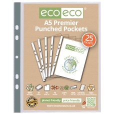 A5 100% Recycled Bag Premier Multi Punched Pockets - Pack of 25