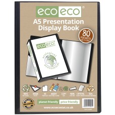 A5 50% Recycled 80 Pocket Presentation Display Book - Single