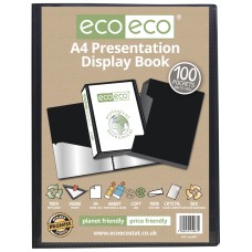 A4 50% Recycled 100 Pocket Presentation Display Book & Box - Single