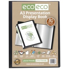 A3 50% Recycled 80 Pocket Presentation Display Book - Single