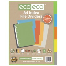 A4 50% Recycled Index File Dividers - 1 Set of 5