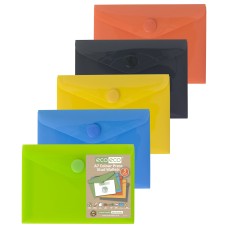 A7 50% Recycled Colour Press Stud Wallets - Pack of 5