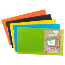 DL 50% Recycled Colour Press Stud Wallets - Pack of 5