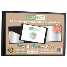 A5 50% Recycled 20 Pocket Landscape Presentation Display Book - Single