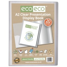A2 50% Recycled Clear 20 Pocket Presentation Display Book - Single