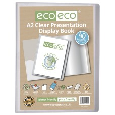 A2 50% Recycled Clear 40 Pocket Presentation Display Book - Single