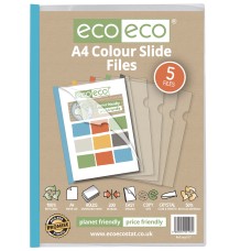 A4 50% Recycled Colour Pack 5 Easy Slide Files - Pack of 5
