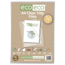 A4 50% Recycled Bag 50 Clear Tidy Files - Pack of 50