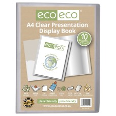 A4 50% Recycled Clear 10 Pocket Presentation Display Book - Single