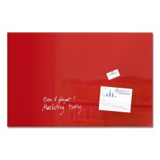 Wall Mounted Magnetic Glass Board 1000X650x15mm - Red - GL142