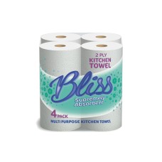 2 ply white kitchen towel - 6 x 4 Pack