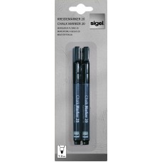 Liquid Chalk Water-Based Marker Black easy wipe 1-2mm bullet tip (2) - GL177