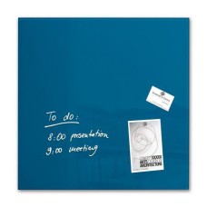 Wall Mounted Magnetic Glass Board 450x450x9mm - Blue - B1103