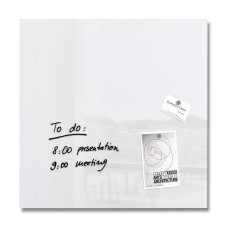 Wall Mounted Magnetic Glass Board 450x450x9mm- Super White - B1100