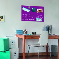 Wall Mounted Magnetic Glass Board 600x400x9mm - Berry-coloured - B1204