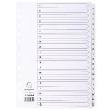 Exacompta Mylar Printed 160 GSM Indices A4 20 Part A to Z Letter Tabs