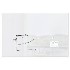 Wall Mounted Magnetic Glass Board 1800x1200x18mm - Super White