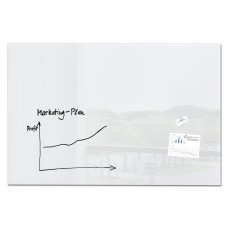 Wall Mounted Magnetic Glass Board 1500x1000x18mm - Super White