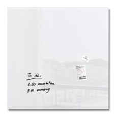 Wall Mounted Magnetic Glass Board 1000x1000x18mm - Super White
