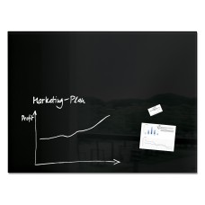 Wall Mounted Magnetic Glass Board 1200x900x18mm - Black