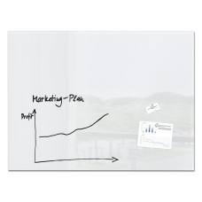 Wall Mounted Magnetic Glass Board 1200x900x18mm - Super White