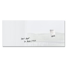 Wall Mounted Magnetic Glass Board 1300x550x15mm - Super White
