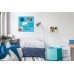 Wall Mounted Magnetic Glass Board 450x450x9mm - Blue - B1103