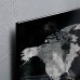 Wall Mounted Magnetic Glass Board 1300x550x18mm - World Map Design