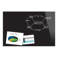 Wall Mounted Magnetic Glass Board 900X600x9mm - Black - B1301
