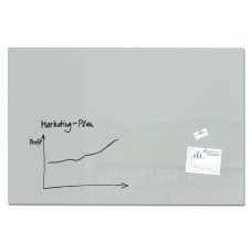 Wall Mounted Magnetic Glass Board 1500x1000x18mm - Grey