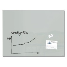 Wall Mounted Magnetic Glass Board 1200x900x18mm - Grey