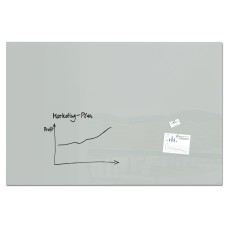 Wall Mounted Magnetic Glass Board 1800x1200x18mm - Grey
