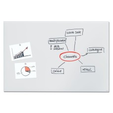 Wall Mounted Magnetic Glass Board 1500x1000x18mm - Matt Super White