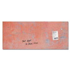 Wall Mounted Magnetic Glass Board 1300x550x18mm - Red Wall Matt