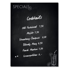 Wall Mounted Magnetic Glass Board 900x1200x18mm - Matt Happy Hour Specials Board