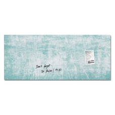 Wall Mounted Magnetic Glass Board 1300x550x18mm - Turquoise Wall Matt