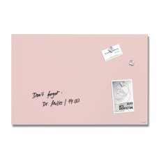 Wall Mounted Magnetic Glass Board 600x400x15mm - Matt Rose
