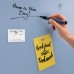 Wall Mounted Magnetic Glass Board 600x400x15mm - Matt Pastel Blue