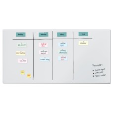 Wall Mounted Magnetic Glass Board 2000x1000x18mm - Matt Super White