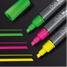 Chalk Marker, Pink, Green, Yellow Chisel Tip 1-5mm (3) - GL182