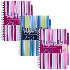 Pukka Pad Stripes Polypropylene Project Book 250 Pages A4 Blue/Pink (3)