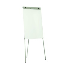 ROCADA VISUALLINE Tripod Flipchart with Melamine Dry-Wipe Surface (Height-Adjustable) - Grey