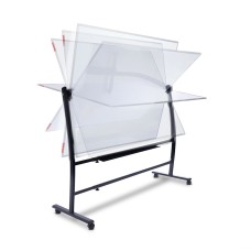 ROCADA SKINWHITEBOARD Mobile Whiteboard Revolving Support (Complete with Double Sided Whiteboard 150x120cm) - Black