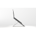 Low Angle High Elevation Laptop Stand with In-line Document Holder - Natural Aluminium