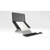 Low Angle High Elevation Laptop Stand with In-line Document Holder - Natural Aluminium