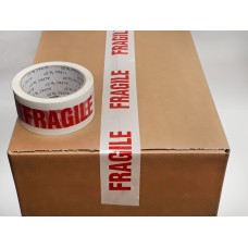Printed FRAGILE Packaging Tape  48mm x 66m 38 micron Red/White Pack of 6 Rolls
