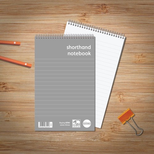 Rhino Everyday Feint Ruled Shorthand Notebook 160 Pages 203x127mm Pack of 10